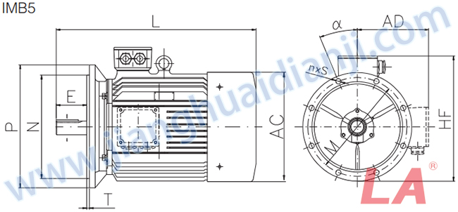 JHM系列變頻調(diào)速三相異步電動機外形及安裝尺寸圖 - 六安江淮電機有限公司