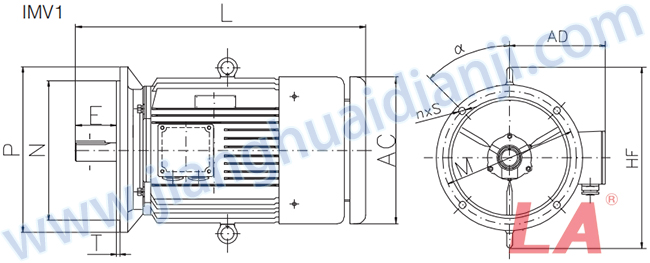 JHM系列變頻調(diào)速三相異步電動機外形及安裝尺寸圖 - 六安江淮電機有限公司