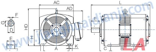 Y系列三相異步電動(dòng)機(jī)外形及安裝尺寸圖 - 六安江淮電機(jī)有限公司