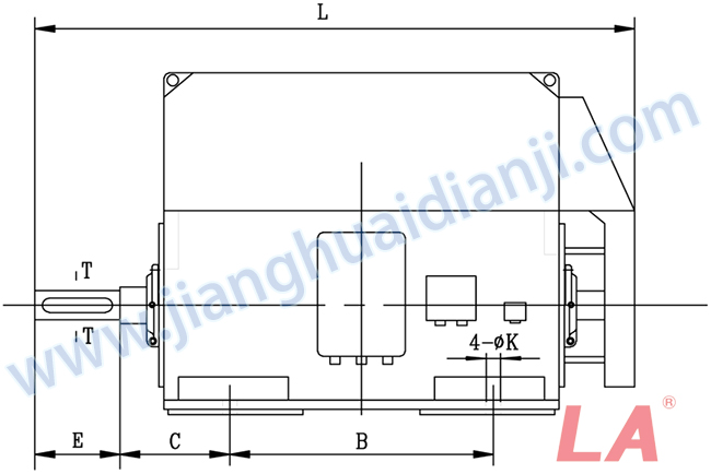 YMPS系列磨煤機(jī)用高壓三相異步電動(dòng)機(jī)安裝尺寸圖(IP54、IP55 10KV) - 六安江淮電機(jī)有限公司