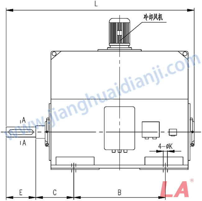 YP系列高壓變頻調(diào)速三相異步電動機(jī)安裝尺寸圖(IP54、IP55 6KV) - 六安江淮電機(jī)有限公司