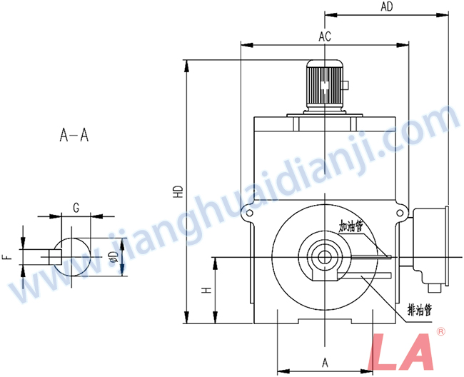 YP系列高壓變頻調(diào)速三相異步電動機(jī)安裝尺寸圖(IP54、IP55 6KV) - 六安江淮電機(jī)有限公司