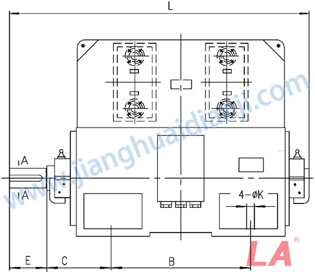 YKS系列大型高壓三相異步電動機外形及安裝尺寸圖(YKS710-1000 IP44、IP54、IP55) - 六安江淮電機有限公司